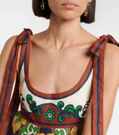 ALÉMAIS Alémais Liana Ballet printed linen midi dress | Thumbnail 4 ALÉMAIS Alémais Liana Ballet printed linen midi dress | Thumbnail 4