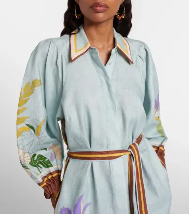 Alemais Alémais Belted floral linen shirt dress | Thumbnail 4 Alemais Alémais Belted floral linen shirt dress | Thumbnail 4