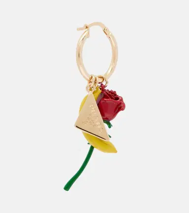 Prada Embellished enamel hoop earrings | Thumbnail 2 Prada Embellished enamel hoop earrings | Thumbnail 2