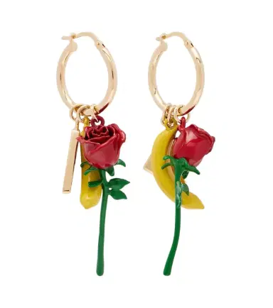 Prada Embellished enamel hoop earrings | Thumbnail 1 Prada Embellished enamel hoop earrings | Thumbnail 1