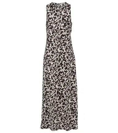 Asceno Valencia printed silk twill maxi dress | Thumbnail 1 Asceno Valencia printed silk twill maxi dress | Thumbnail 1