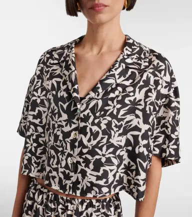 ASCENO Lincoln printed cropped silk twill shirt | Thumbnail 3 ASCENO Lincoln printed cropped silk twill shirt | Thumbnail 3