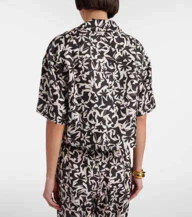 ASCENO Lincoln printed cropped silk twill shirt | Thumbnail 5 ASCENO Lincoln printed cropped silk twill shirt | Thumbnail 5