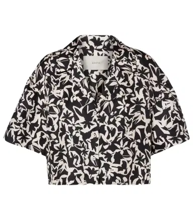 ASCENO Lincoln printed cropped silk twill shirt | Thumbnail 1 ASCENO Lincoln printed cropped silk twill shirt | Thumbnail 1