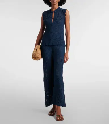Eres Emblème open-knit straight pants | Thumbnail 4 Eres Emblème open-knit straight pants | Thumbnail 4