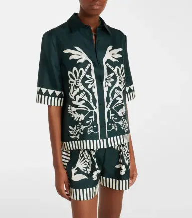 Eres Émeraude printed silk twill shirt | Thumbnail 2 Eres Émeraude printed silk twill shirt | Thumbnail 2
