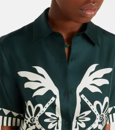 Eres Émeraude printed silk twill shirt | Thumbnail 3 Eres Émeraude printed silk twill shirt | Thumbnail 3