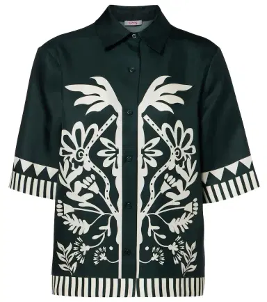 Eres Émeraude printed silk twill shirt | Thumbnail 1 Eres Émeraude printed silk twill shirt | Thumbnail 1
