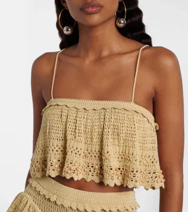 Isabel Marant Oraviel beaded crochet crop top | Thumbnail 4 Isabel Marant Oraviel beaded crochet crop top | Thumbnail 4