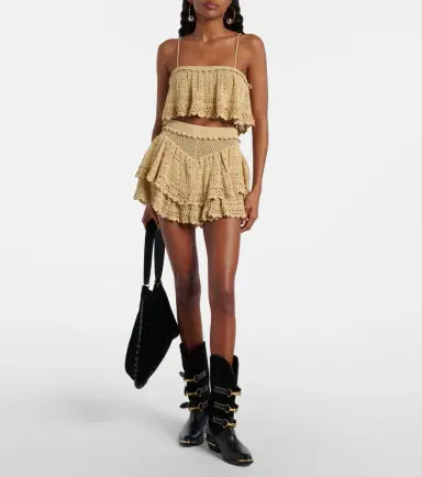 Isabel Marant Olzea beaded crochet cotton-blend shorts | Thumbnail 5 Isabel Marant Olzea beaded crochet cotton-blend shorts | Thumbnail 5