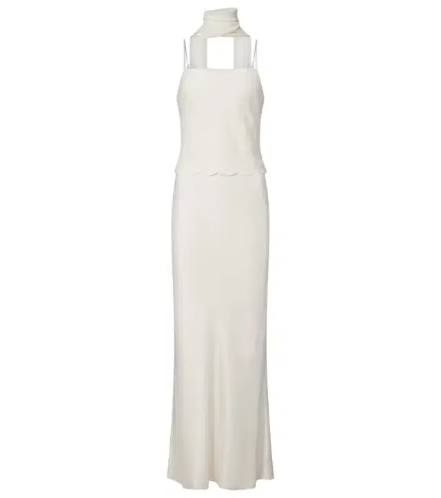 Cove tulle-trimmed silk-blend satin maxi dress Cove tulle-trimmed silk-blend satin maxi dress