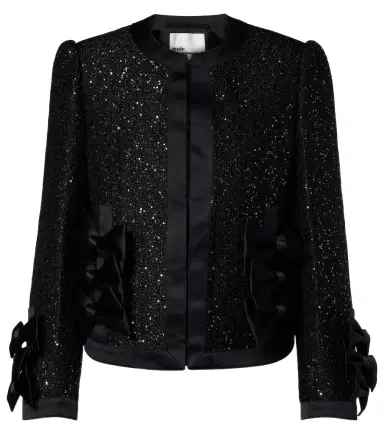 NOIR KEI NINOMIYA Satin-trimmed sequined jacket | Thumbnail 1 NOIR KEI NINOMIYA Satin-trimmed sequined jacket | Thumbnail 1