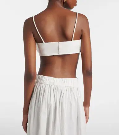 ADRIANA DEGREAS Floral-appliqué cotton-blend bandeau top | Thumbnail 3 ADRIANA DEGREAS Floral-appliqué cotton-blend bandeau top | Thumbnail 3