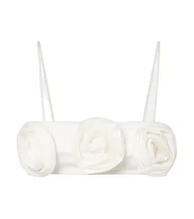 ADRIANA DEGREAS Floral-appliqué cotton-blend bandeau top | Thumbnail 1 ADRIANA DEGREAS Floral-appliqué cotton-blend bandeau top | Thumbnail 1