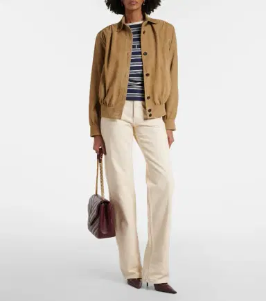 Saint Laurent Gathered suede jacket | Thumbnail 5 Saint Laurent Gathered suede jacket | Thumbnail 5