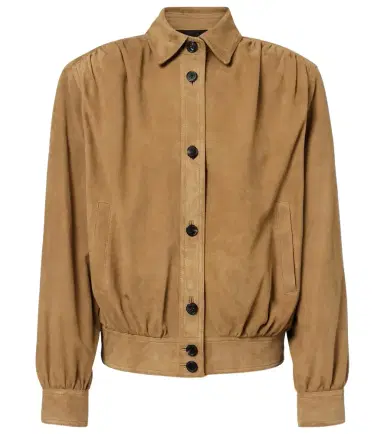 Saint Laurent Gathered suede jacket | Thumbnail 1 Saint Laurent Gathered suede jacket | Thumbnail 1