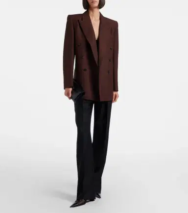 Saint Laurent Double-breasted wool and mohair blazer | Thumbnail 4 Saint Laurent Double-breasted wool and mohair blazer | Thumbnail 4