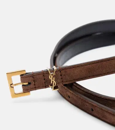 Saint Laurent Cassandre suede belt | Thumbnail 2 Saint Laurent Cassandre suede belt | Thumbnail 2