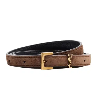 Saint Laurent Cassandre suede belt | Thumbnail 1 Saint Laurent Cassandre suede belt | Thumbnail 1