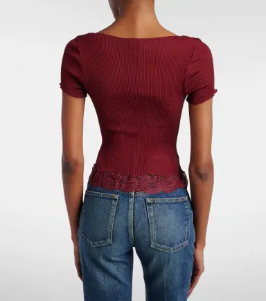 Saint Laurent Scalloped silk satin top | Thumbnail 3 Saint Laurent Scalloped silk satin top | Thumbnail 3