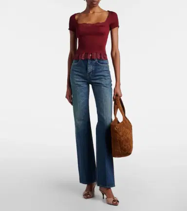 Saint Laurent Scalloped silk satin top | Thumbnail 4 Saint Laurent Scalloped silk satin top | Thumbnail 4