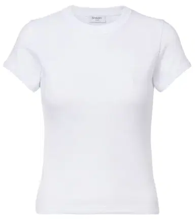 Saint Laurent Cassandre ribbed-knit cotton jersey T-shirt | Thumbnail 1 Saint Laurent Cassandre ribbed-knit cotton jersey T-shirt | Thumbnail 1