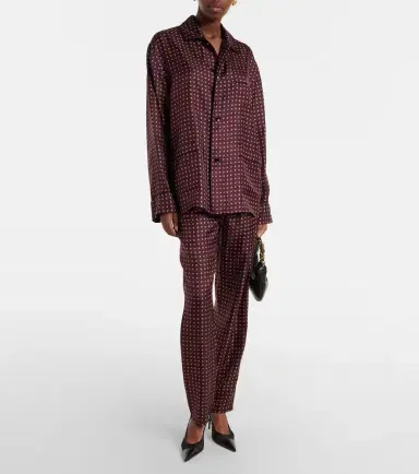 Saint Laurent Printed silk satin pajama shirt | Thumbnail 2 Saint Laurent Printed silk satin pajama shirt | Thumbnail 2