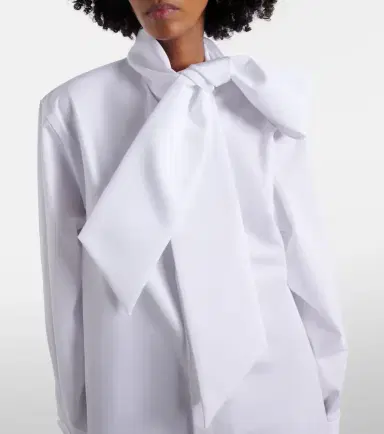 Saint Laurent Tie-neck cotton poplin shirt | Thumbnail 5 Saint Laurent Tie-neck cotton poplin shirt | Thumbnail 5