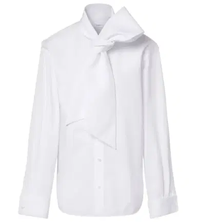 Saint Laurent Tie-neck cotton poplin shirt | Thumbnail 1 Saint Laurent Tie-neck cotton poplin shirt | Thumbnail 1