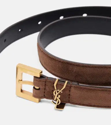 Saint Laurent Cassandre suede belt | Thumbnail 2 Saint Laurent Cassandre suede belt | Thumbnail 2