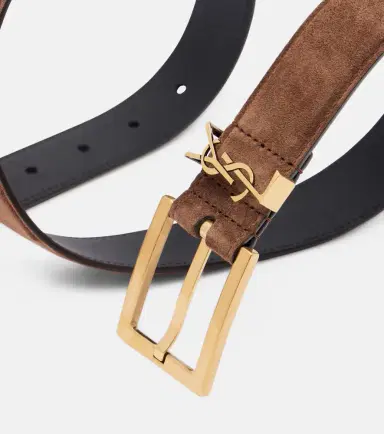 Saint Laurent Cassandre suede belt | Thumbnail 2 Saint Laurent Cassandre suede belt | Thumbnail 2
