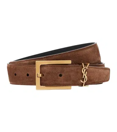 Saint Laurent Cassandre suede belt | Thumbnail 1 Saint Laurent Cassandre suede belt | Thumbnail 1
