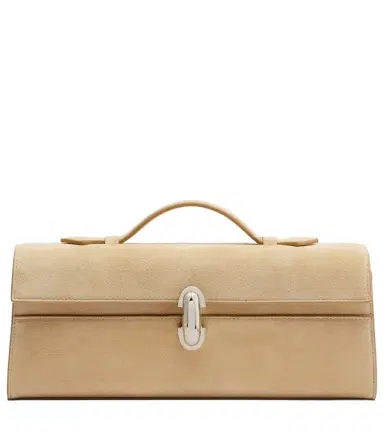 Savette Symmetry Slim suede top-handle bag | Thumbnail 1 Savette Symmetry Slim suede top-handle bag | Thumbnail 1