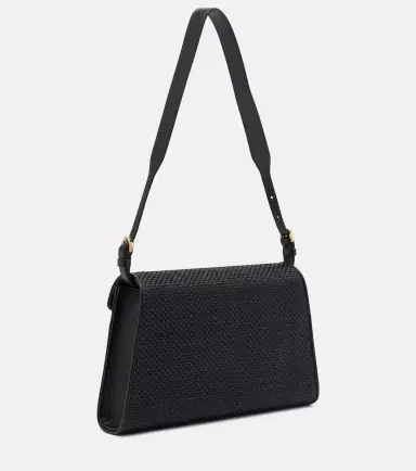 Savette Symmetry leather-trimmed raffia shoulder bag | Thumbnail 3 Savette Symmetry leather-trimmed raffia shoulder bag | Thumbnail 3