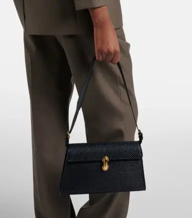 Savette Symmetry leather-trimmed raffia shoulder bag | Thumbnail 6 Savette Symmetry leather-trimmed raffia shoulder bag | Thumbnail 6
