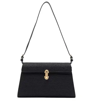 Savette Symmetry leather-trimmed raffia shoulder bag | Thumbnail 1 Savette Symmetry leather-trimmed raffia shoulder bag | Thumbnail 1