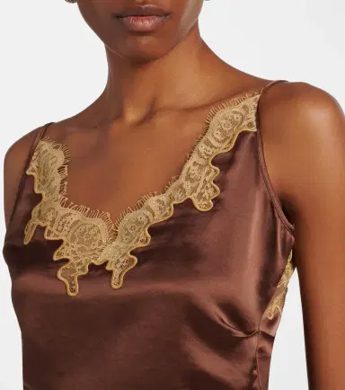 Jacques Wei Lace-trimmed draped satin camisole | Thumbnail 3 Jacques Wei Lace-trimmed draped satin camisole | Thumbnail 3