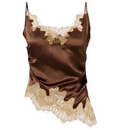Jacques Wei Lace-trimmed draped satin camisole | Thumbnail 1 Jacques Wei Lace-trimmed draped satin camisole | Thumbnail 1