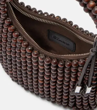 Staud Reef Small beaded leather-trimmed top-handle bag | Thumbnail 3 Staud Reef Small beaded leather-trimmed top-handle bag | Thumbnail 3