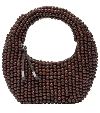 Staud Reef Small beaded leather-trimmed top-handle bag | Thumbnail 1 Staud Reef Small beaded leather-trimmed top-handle bag | Thumbnail 1