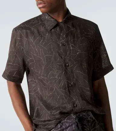 Brioni Printed linen bowling shirt | Thumbnail 2 Brioni Printed linen bowling shirt | Thumbnail 2