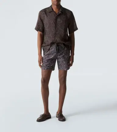 Brioni Printed linen bowling shirt | Thumbnail 4 Brioni Printed linen bowling shirt | Thumbnail 4