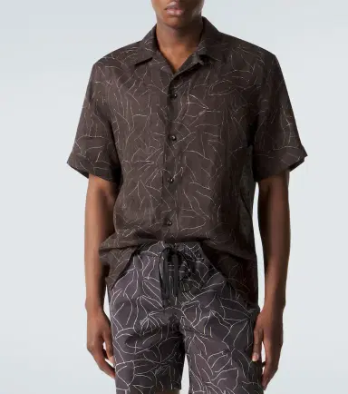 Brioni Printed linen bowling shirt | Thumbnail 5 Brioni Printed linen bowling shirt | Thumbnail 5