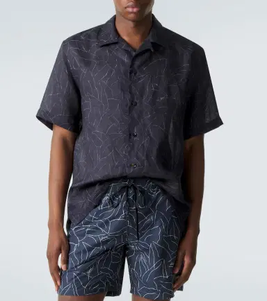 Brioni Printed linen shirt | Thumbnail 3 Brioni Printed linen shirt | Thumbnail 3