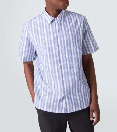 Brioni Striped cotton poplin bowling shirt | Thumbnail 2 Brioni Striped cotton poplin bowling shirt | Thumbnail 2