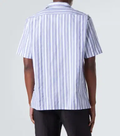 Brioni Striped cotton poplin bowling shirt | Thumbnail 3 Brioni Striped cotton poplin bowling shirt | Thumbnail 3