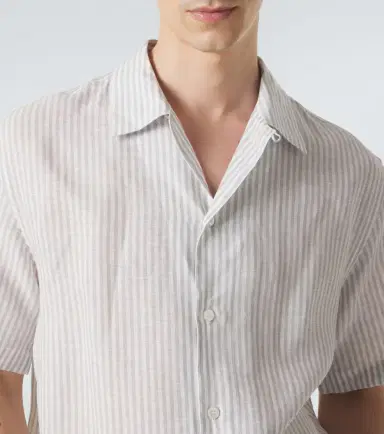 Brioni Striped linen bowling shirt | Thumbnail 4 Brioni Striped linen bowling shirt | Thumbnail 4