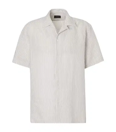 Brioni Striped linen bowling shirt | Thumbnail 1 Brioni Striped linen bowling shirt | Thumbnail 1