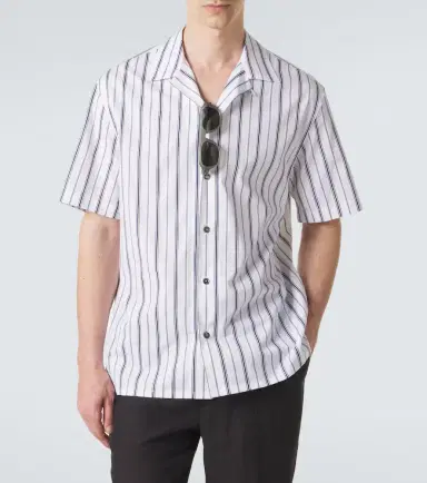 Brioni Striped cotton poplin bowling shirt | Thumbnail 4 Brioni Striped cotton poplin bowling shirt | Thumbnail 4