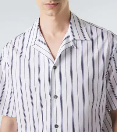 Brioni Striped cotton poplin bowling shirt | Thumbnail 5 Brioni Striped cotton poplin bowling shirt | Thumbnail 5